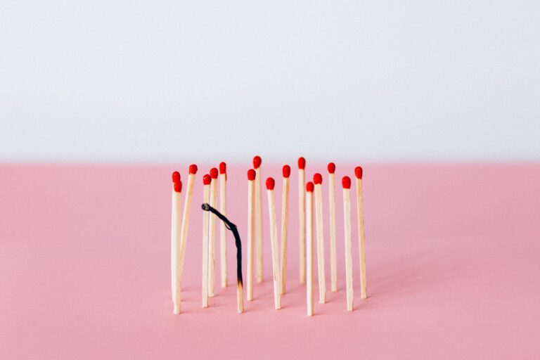 Matchstick burnt out from stress and overwork