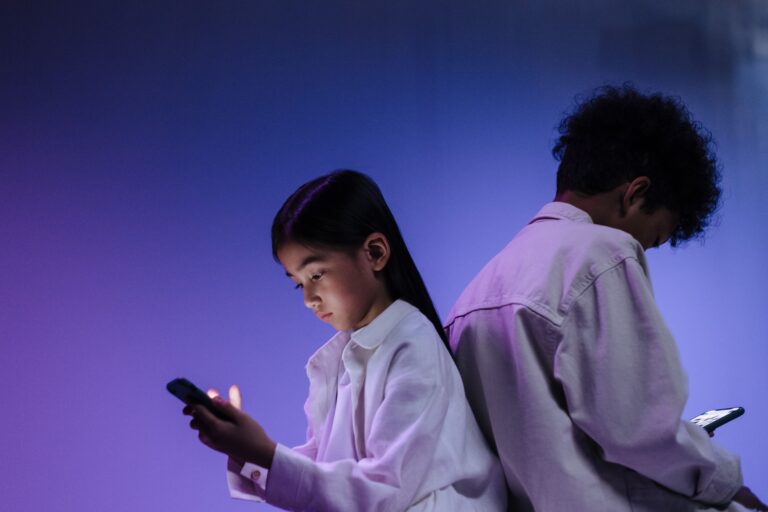 Kids addicted to screens and social media
